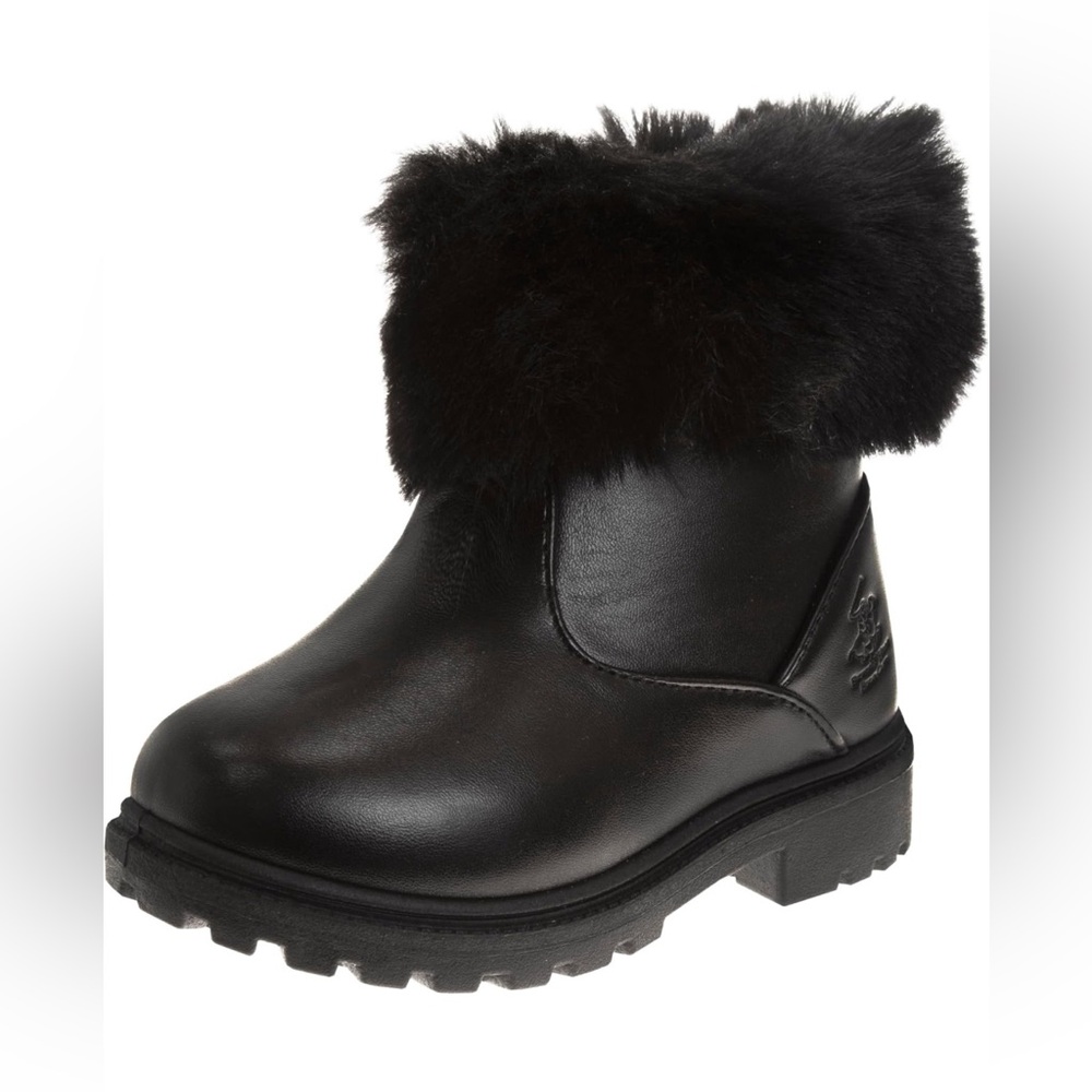 Beverly Hills Polo Club Girl's👧🏻Faux Fur Pull-on Winter Boots🥾Fashion Sz 8